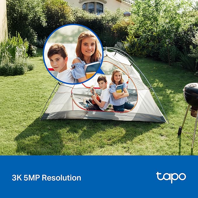 Tapo 3K 5MP Pan/Tilt Indoor/Outdoor Security Camera, Free Person/Vehicle/Baby Cry Detect & 360° Motion Track, Color Night, SD/Cloud, Wrks w/Alexa & Google Home, 2.4 GHz WiFi, HybridCam 360