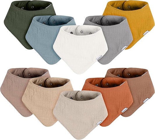 Gerber unisex-baby Muslin Bandana Bibs