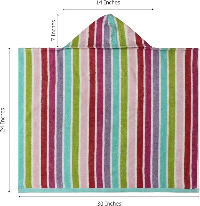 ORIGINAL KIDS Hooded Baby Towel for Newborn - 100% Cotton Large Baby Bath Towels with Hood for Infants, Toddler - Extra Absorbent & Soft Newborn Bath Essentials - Large 24x30 - Pink Multi