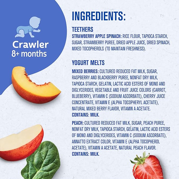 Gerber Stage 3 Baby Snacks Discovery Pack, Yogurt Melts, Teething Wafers, 6PK