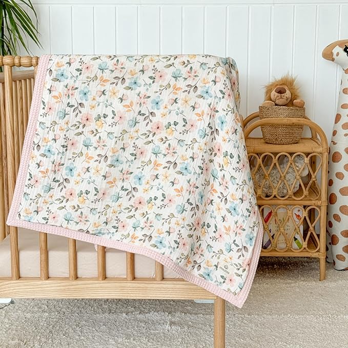 Personalized Baby Blanket with Name – Handmade 100% Organic Cotton Newborn Gift | Custom Knit Blanket for Boys, Girls, Kids & Baby Showers