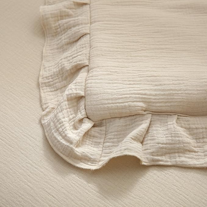 100% Cotton Muslin Crib Comforter/Quilt,Ultra Soft Cozy Reversible Baby Blanket,All Season Toddler Blankets for Boys and Girls, Machine Washable,41"x48"