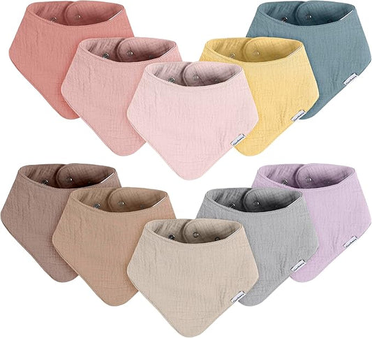Gerber unisex-baby Muslin Bandana Bibs