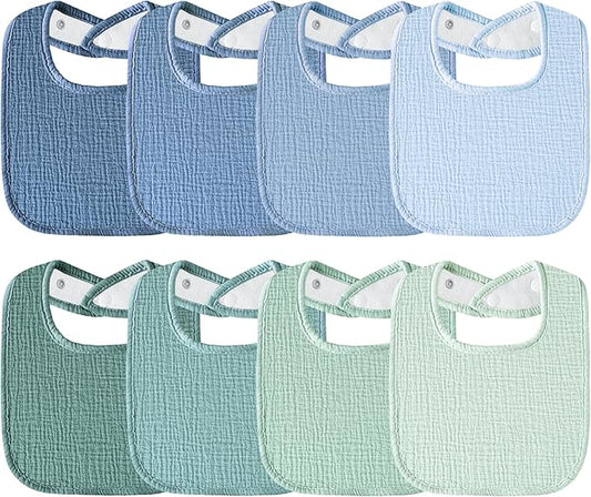 Muslin Baby Bibs Cotton Baby Drool Bandana Bibs for Baby Girls Boys Infant Newborn Toddler Drooling and Teething