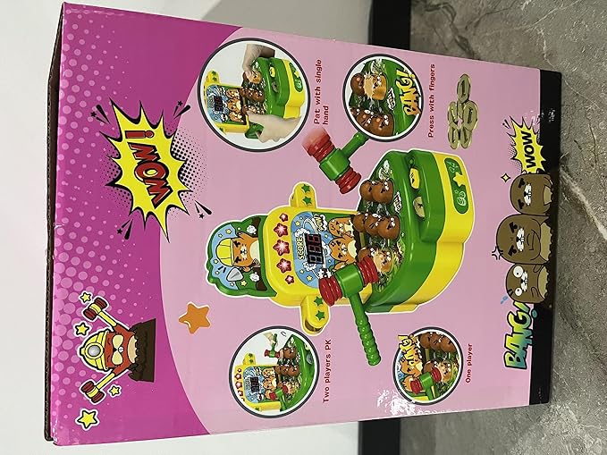 VATOS Hammer Game, Mini Electronic Arcade Game with 2 Hammers, Pounding Toys Toddler Toys for 3 4 5 6 7 8 Years Old Boys Girls, Developmental Toy Interactive Toy