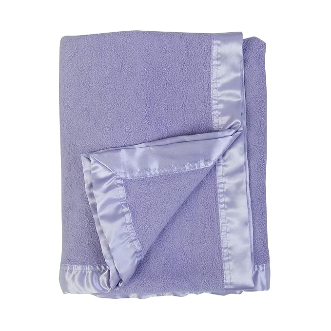 Bamboo Rayon Soft Purple Toddler Security Blanket - Thermal Lavender Baby Blanket with Satin Edging - Perfect for Naps, Car Carrier, Stroller Rides and Travel - 34 x 47 inches - Newborn Baby Blankie