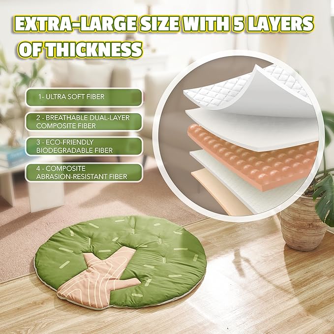 Baby Play Gym Mat - 8-in-1 Activity Playmat with Detachable Toys for Sensory Development - Thick, Oversized, Washable & Non-Slip Baby Floor Mat - Perfect Tummy Time Mat for Infants 0 6 12 Months