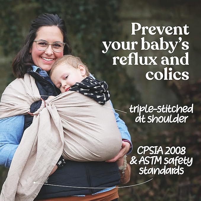 Nalakai Ring Sling Baby Carrier, Soft Linen Baby Sling, Baby Wrap, Comfort, Style, and Giving Back - Carry Your Little One with Love