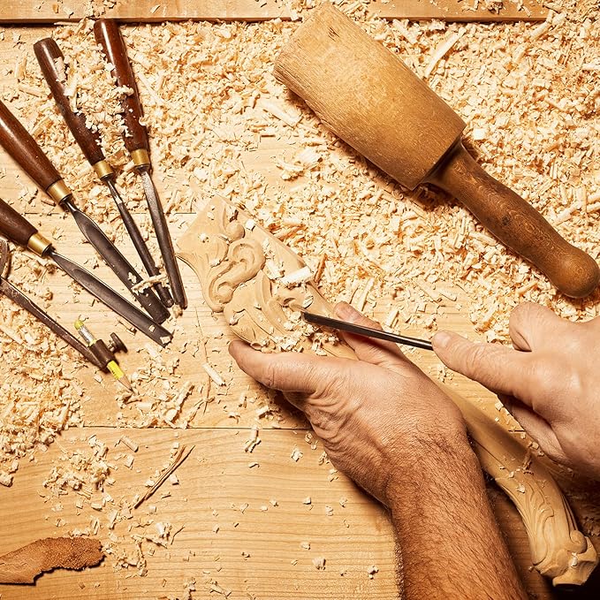 Unfinished Basswood Carving Blocks Kit, 12 Pack Rectangular Wooden Blocks for DIY Carving, Crafting and Whittling for Adults Beginner and Experts (4 x 1 x 1 inch, 4 x 2 x 2 inch)