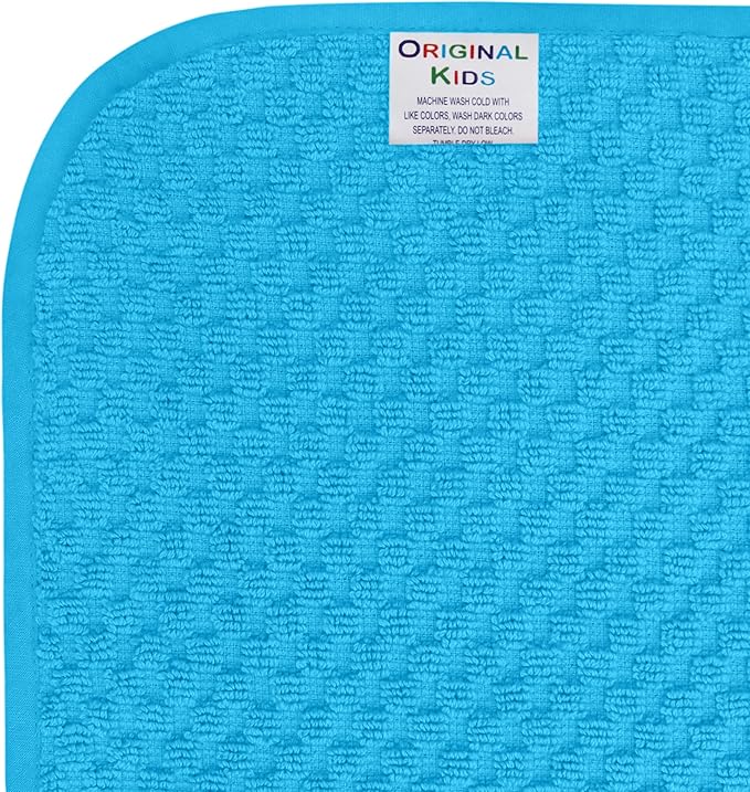 ORIGINAL KIDS Hooded Baby Towel for Newborn - Soft Snugly Waffle Weave Baby Bath Towel with Hood for Infants, Toddlers - 100% Cotton Wrap - Absorbent Newborn Bath Essentials - Large 32x32 - Aqua