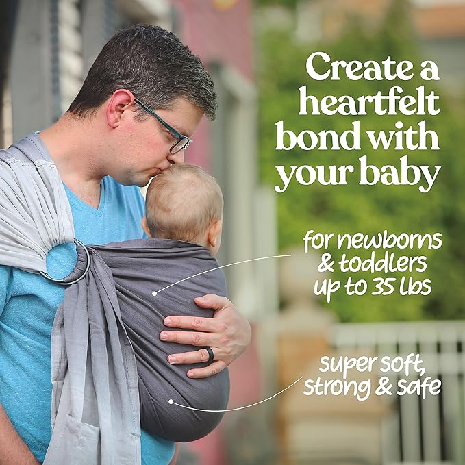 Nalakai Ring Sling Baby Carrier, Soft Linen Baby Sling, Baby Wrap, Comfort, Style, and Giving Back - Carry Your Little One with Love
