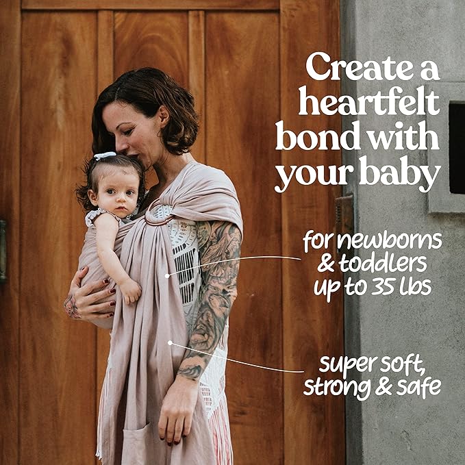 Nalakai Ring Sling Baby Carrier, Soft Linen Baby Sling, Baby Wrap, Comfort, Style, and Giving Back - Carry Your Little One with Love