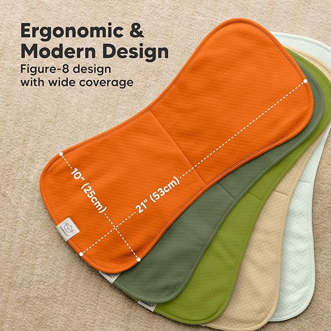 KeaBabies 5-Pack Organic Burp Cloths Baby Girl, Boy - Extra Large, Absorbent Baby Burp Cloths, Soft Burping Cloths for Babies, Newborn Burp Clothes, Cotton Burp Rags, Thick Burp Cloth (Palms/Quin)