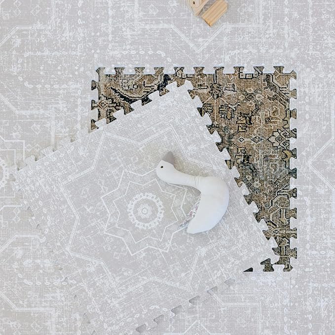 Baby Play Mat for Floor - Layla (4x6ft) - Premium EVA Foam Play Mat for Babies & Toddlers (Ages 0-5+) - Non-Toxic Playmat for Tummy Time, Crawling & Playroom - Stylish & Comfortable