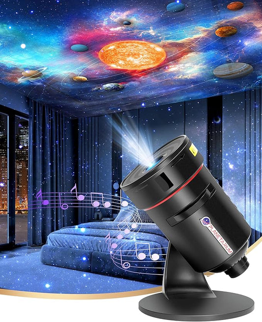 [White Noise] Galaxy Projector - Planetarium Star Projector - Solar System Projector for Kids Bedroom Ceiling Decor - 10 Realistic Nebula丨Timer off Controls 丨360° Rotation