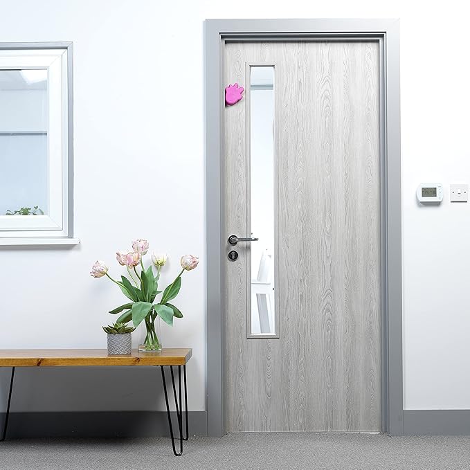 Happy Hands Anti Slam Child Door Safety Finger Trap Stoppers - 2 Pack … (Pink)