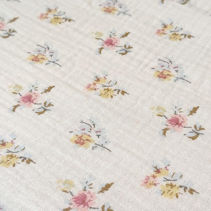 BuLuTu Cotton Muslin Kids Toddler Pillowcase with Cute Azalea Flowers Pattern Super Soft Crib Nursery Pillowcase for Boys,Girls,Bedding Decor Machine Washable, Durable Pillowcase,1 Piece,Standard