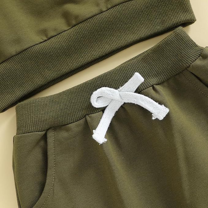 Kupretty Toddler Baby Boy Fall Winter Clothes Color Block Long Sleeve Sweatshirt Pullover Tops + Joggers Pants Outfit Set