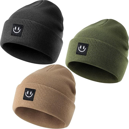 3 Packs Baby Beanie Cute Toddler Beanies Kids Winter Hat Boys Girls Warm Knit Hats Infant Beanie for 0-8 Years