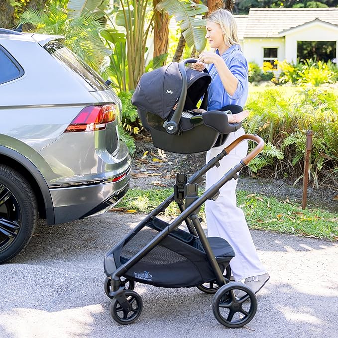 Ginger and Rue Travel System - 4-in-1 Modular Travel System with Pramette, Lightweight Infant Car Seat & Anti-Rebound Base (Evergreen)