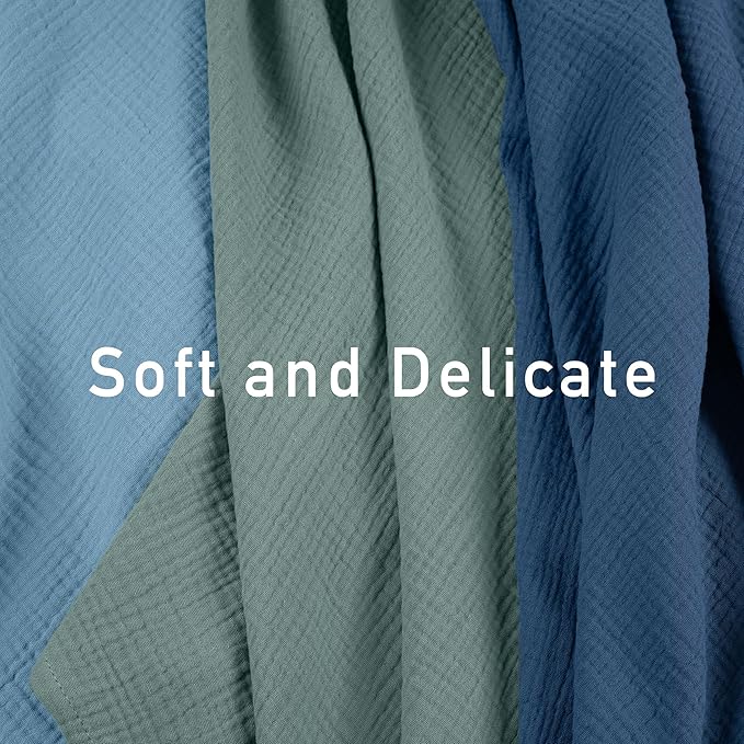 Muslin Receiving Blankets, Neutral Blanket Swaddling for Newborn Boys and Girls, 5 Pack Breathable and Skin-Friendly Swaddle Wrap for Infant Baby (Soft Colors)