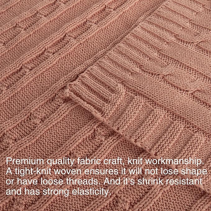 NTBAY 100% Pure Cotton Cable Knit Toddler Blanket, Super Soft Warm Breathable 30x40 Baby Blanket for Crib, Stroller, Nursery, Travel, Newborn, 30x40 Inches, Coral Orange