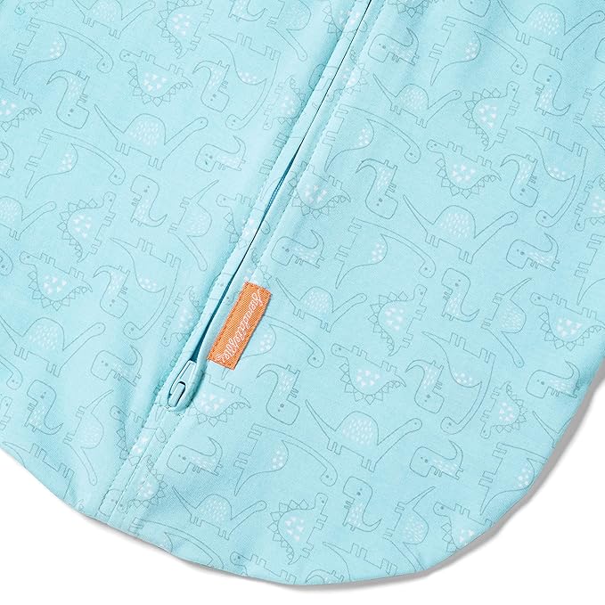 SwaddleMe by Ingenuity Compression Baby Swaddle Pod, Two-Way Zipper for Easy Diaper Changes, Improves Sleep & Calms Startle Reflex, 0-2 Months, 1.0 TOG, 2-Pack - Dino Jam