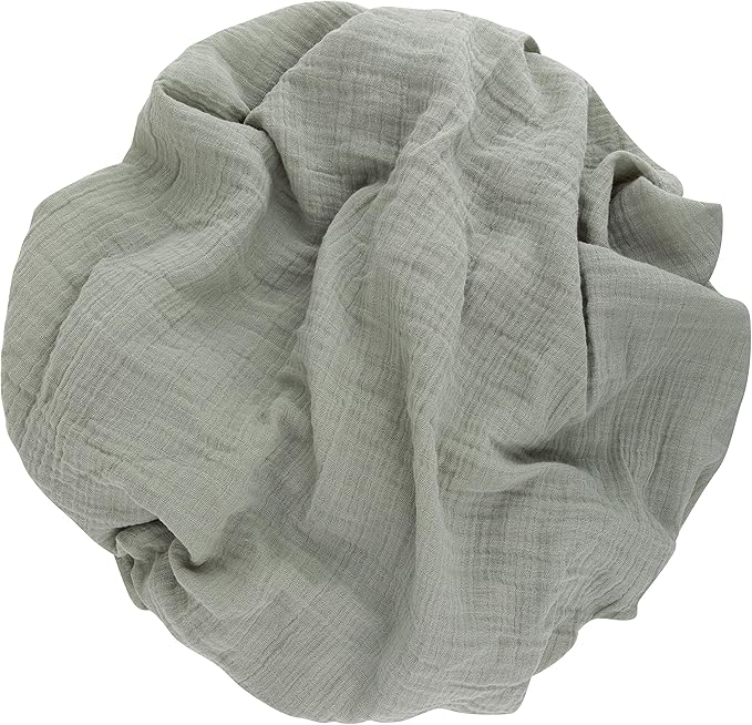 Ely's & Co. Muslin Swaddle Blanket 2-Pack — 100% Cotton Muslin Extra-Large Swaddle Blankets (47” x 47”) Watercolor Eucalyptus Print & Solid Sage