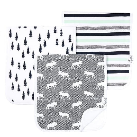 Copper Pearl Baby Burp Cloth Large 21''x10'' Size Premium Absorbent Triple Layer 3 Pack Gift Set for Boys “Scout Set