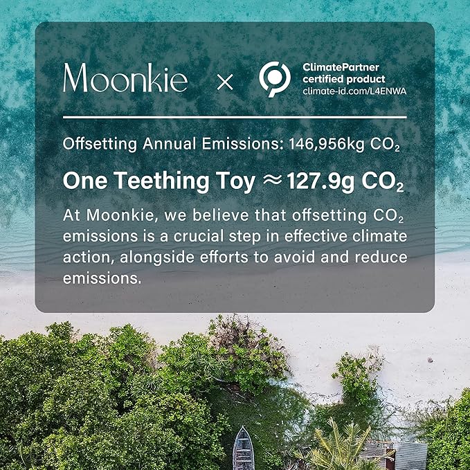 Moonkie Teething Toy, Safe & Easy to Hold BPA Free Silicone Teethers, 360° Baby Toothbrush with Suction Base, Teether Toys Best for Babies 6-12 Months (Koala Lunar Grey)