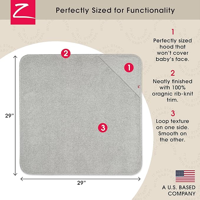 Zutano Hooded Baby Towels, Organic Cotton Baby Bath Towel, Ultra Soft and Absorbent Baby Towel for Newborn and Infant | Girl, Boy, and Unisex Towel Set, Leap Frog, 2-Pack