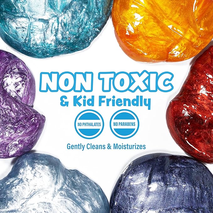 Tub Works Cosmic Bath Slime Soap Bath Toy, 6 Pack | Stretchy, Squishy Slime Soap for Kids Bath | Fresh, Fruity Scents | Nontoxic | Sensory Fun Kids & Toddler Bath Toys