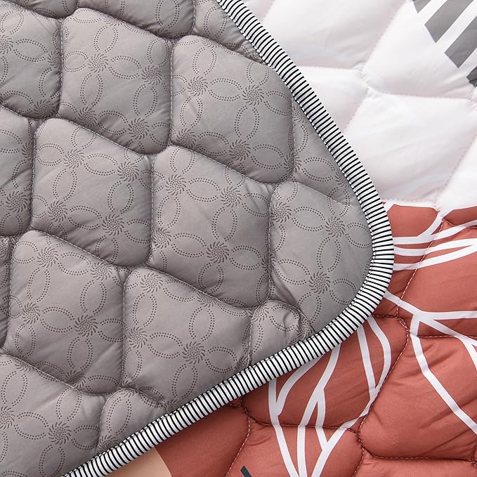 Baby Play Mat 50x50 Inch, Thickened Soft Floor Mat for Playpen, Machine Washable Foam Crawling Mat with Non-Slip Bottom for Babies and Toddlers, Foldable Padded Playmat